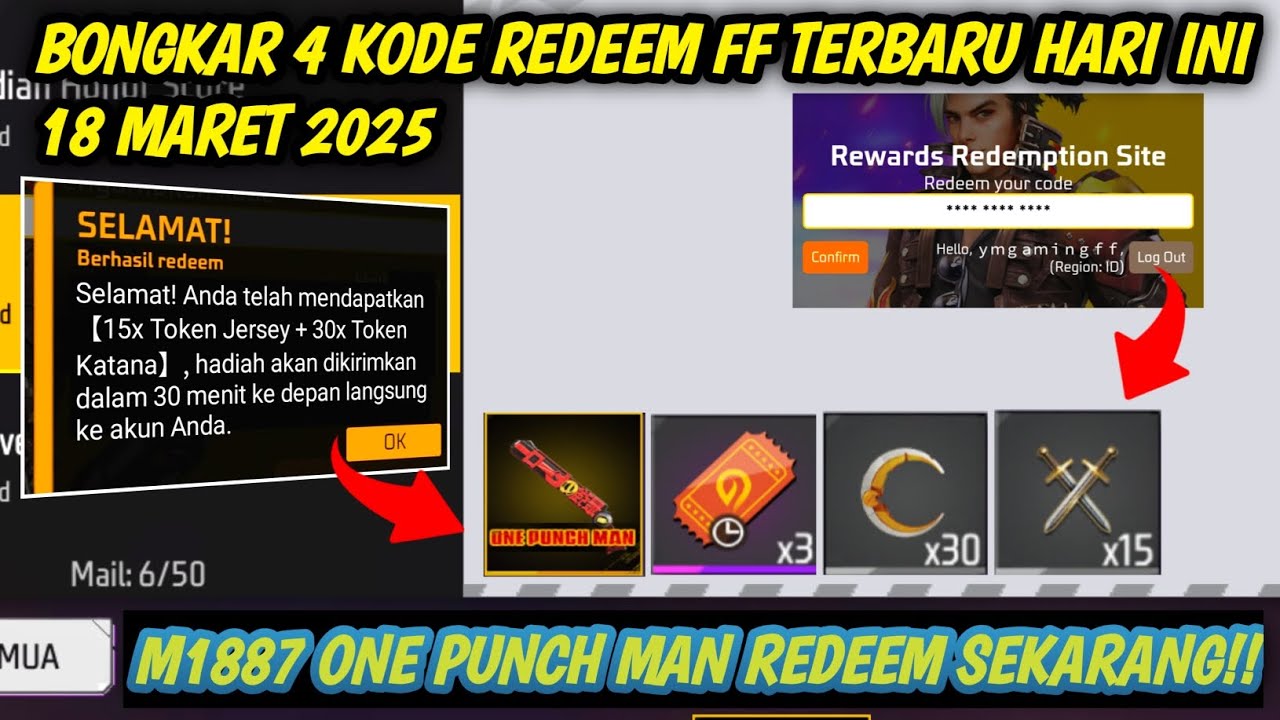 KODE REDEEM FREE FIRE TERBARU 2025 HARI INI 18 MARET - YouTube