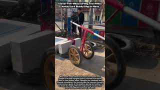 Clever Two-Wheel Lifting Tool Makes Heavy Curb Blocks Easy to Move #satisfying #engineering #diy