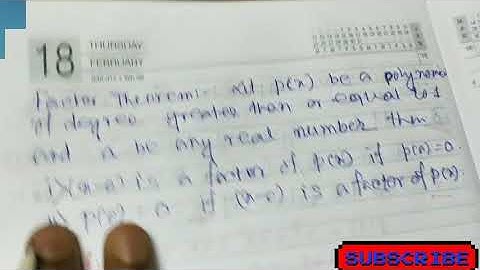 Factor Theorem and its Proof...