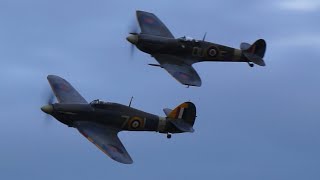 Sea Hurricane and Spitfire Mk.Vc at Old Warden 18th July 2020