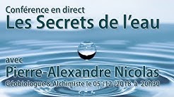 Conférence Les Secrets de l'eau en direct avec Pierre-Alexandre Nicolas Géobiologue et Alchimiste