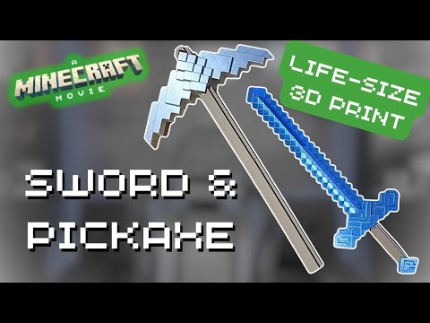 How to make the Minecraft Sword & Pickaxe 3D Print | Life-size replica | A Minecraft Movie (2025)