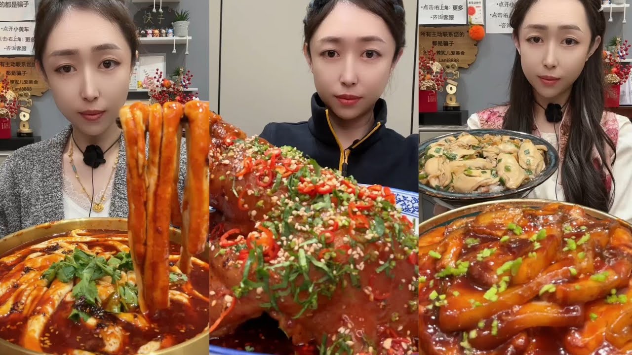 Mukbang #Spicy Noodles 🔥🍜 Pork 🤤 Meat 🍖🥓 Beef Chicken 🍗#food #beef #noodles