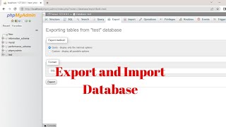 How to Export or Import Database in phpMyAdmin//XAMPP //MySQL