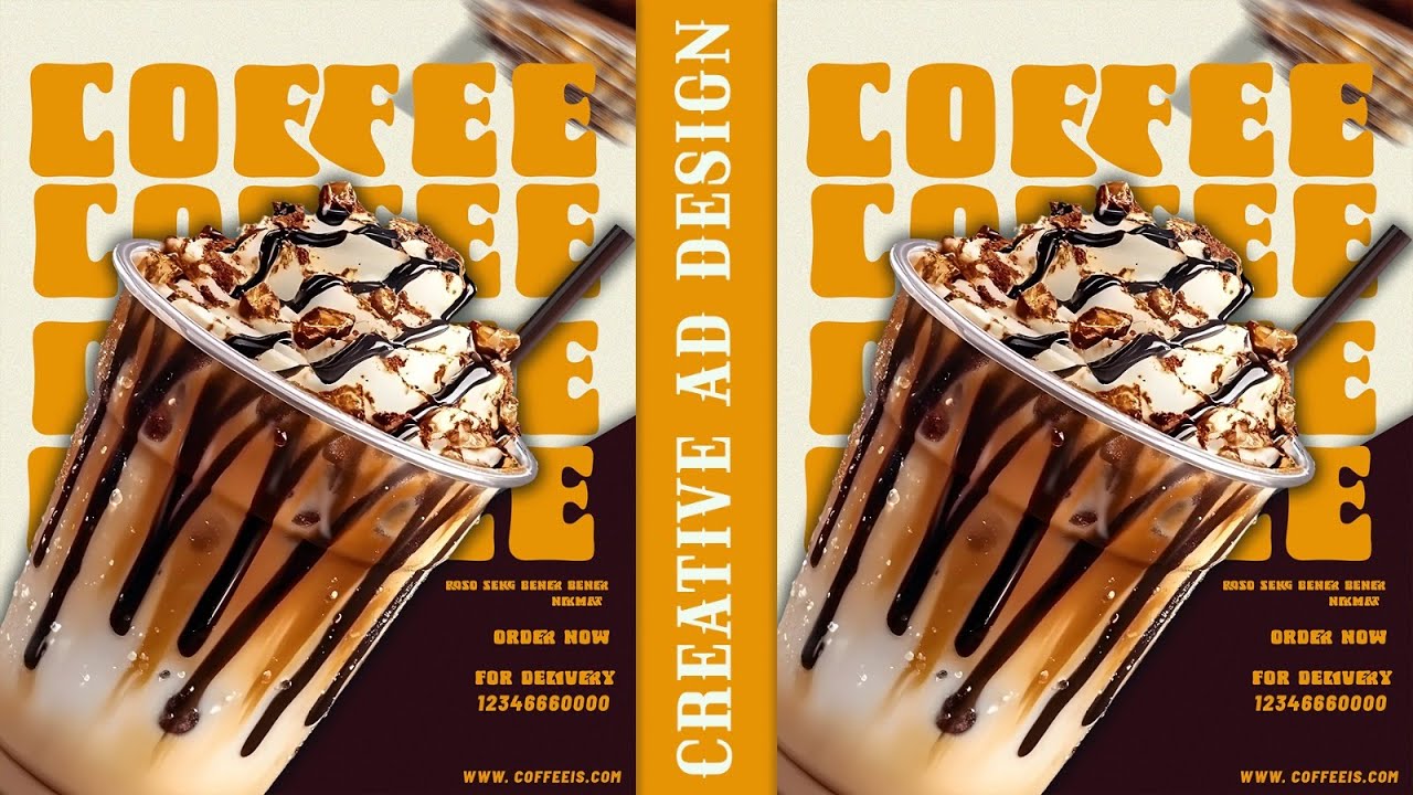 Photoshop Coffee Poster Design | Step-by-Step Cafe Ad & Banner Tutorial