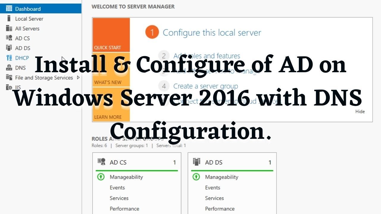 Install & Configuration of Active Directory on windows Server 2016 with ...