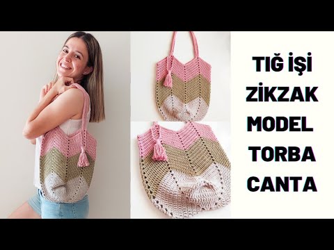 KARE MOTİFTEN KOLAY ZİKZAK MODEL ÇANTA / LALE ÇANTA YAPIMI 🌼