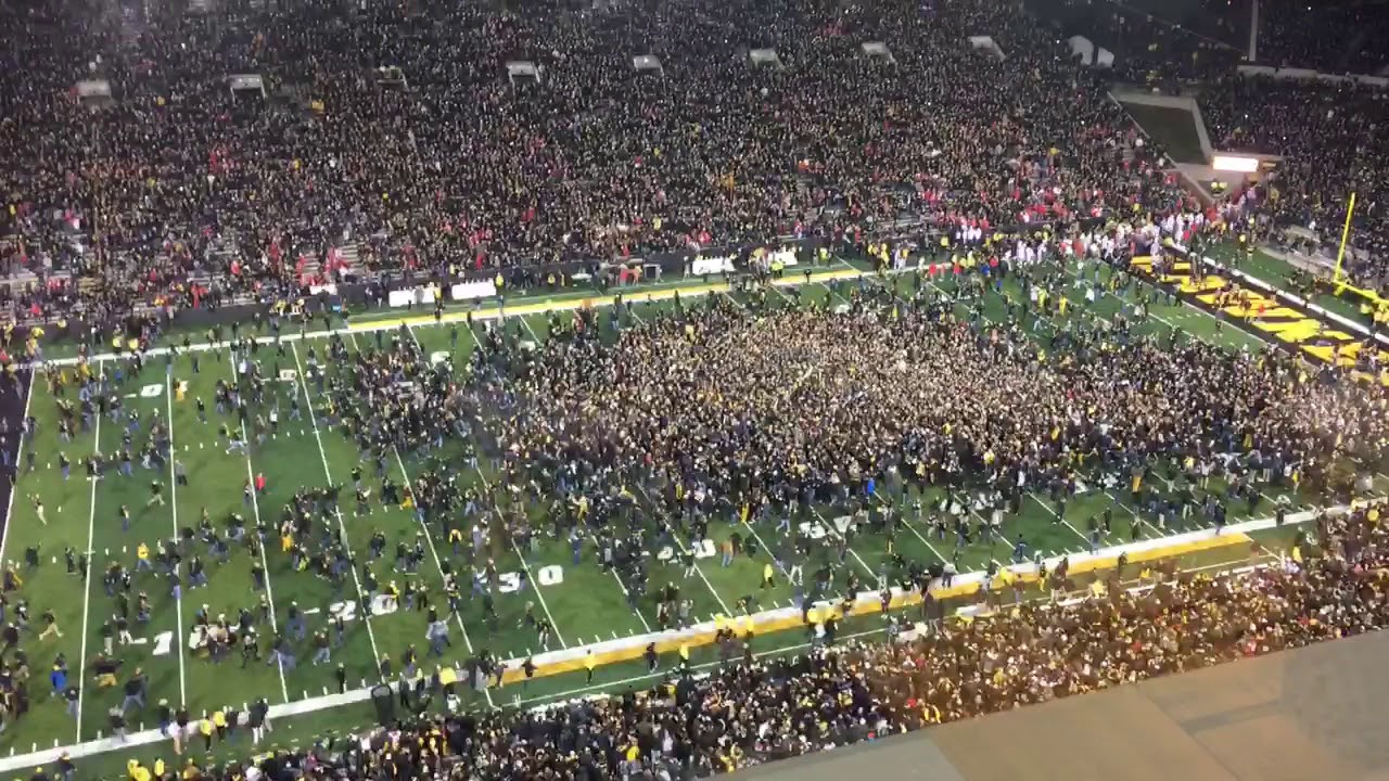 Iowa fans rush the field after beating Ohio State, 5524 YouTube