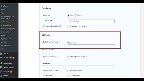 BCT (Button Click Text) for Gravity Forms