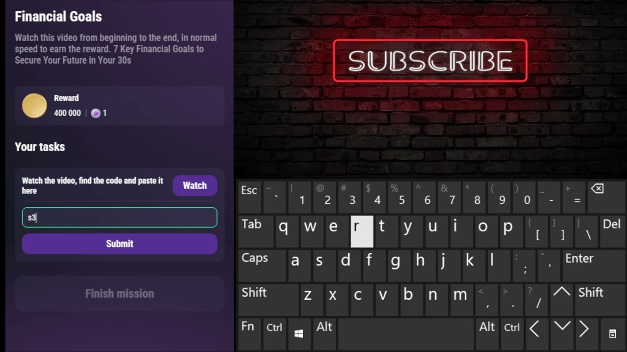 Financial goals TapSwap code today