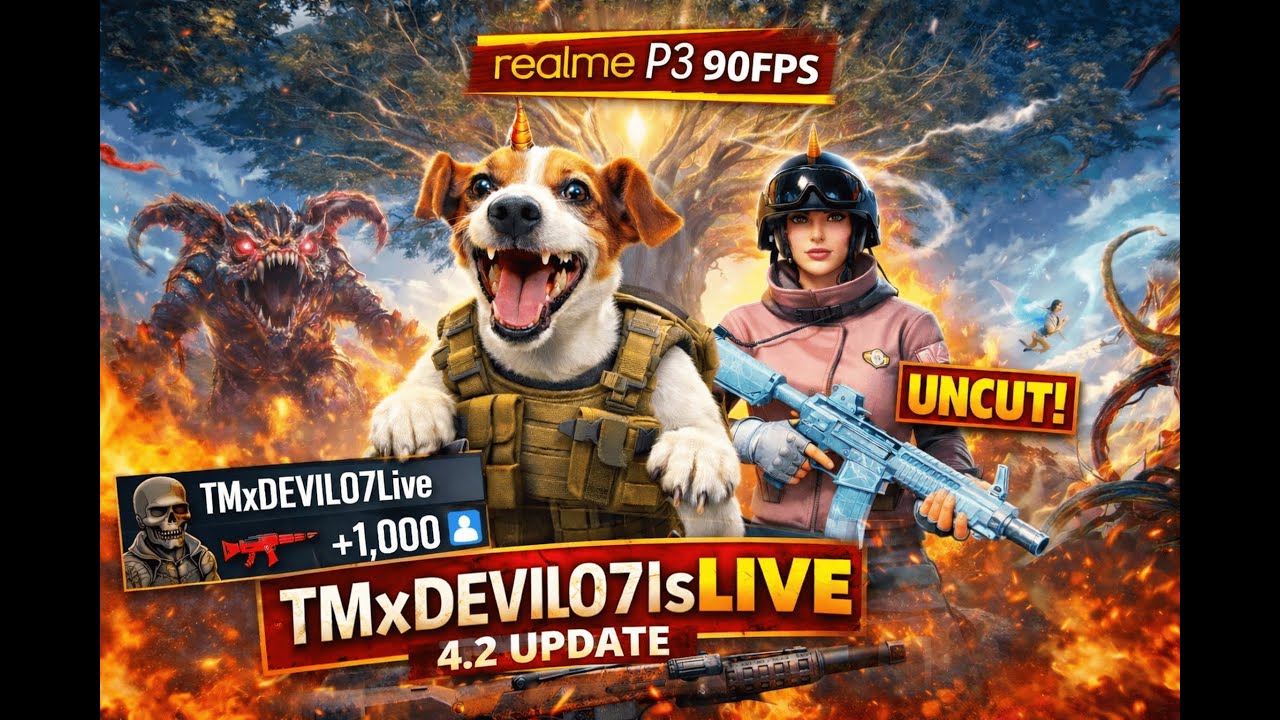 Thank y1v1 STREAM - BGMI 4.2 UPDATE GAMEPLAY WITH FUN🔥🥰 THANKS FOR 1K 