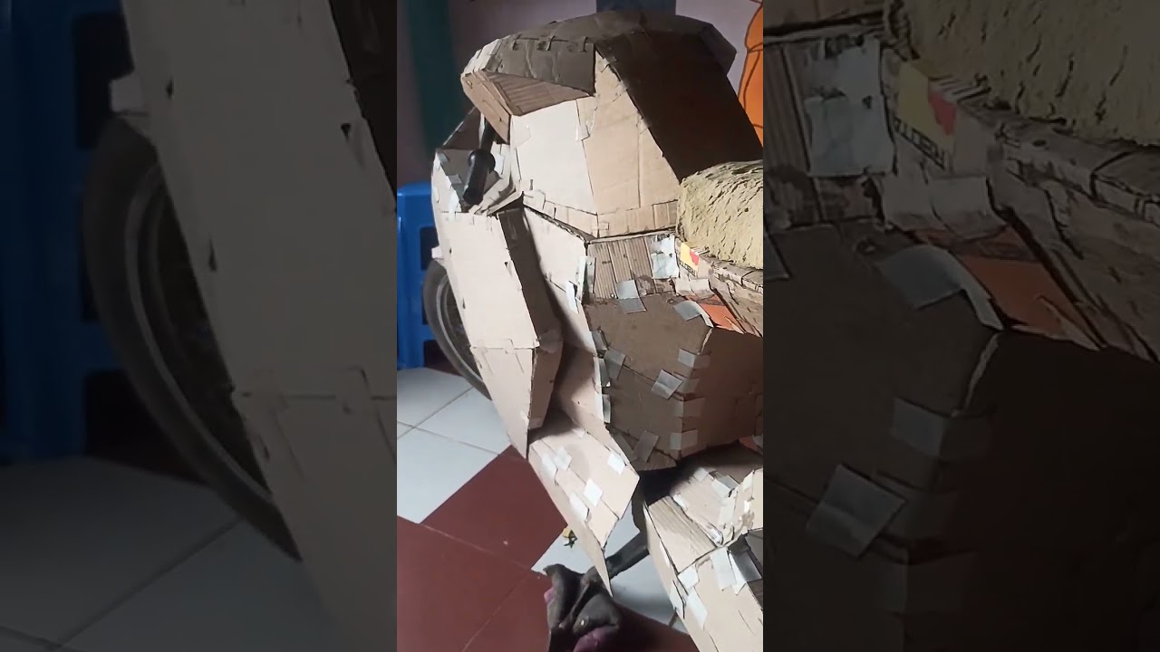 😈Cardboard to Fiber bike 😱🏍️