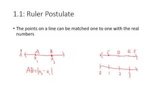 2 High School Geometry 1-1 Ruler Postulate