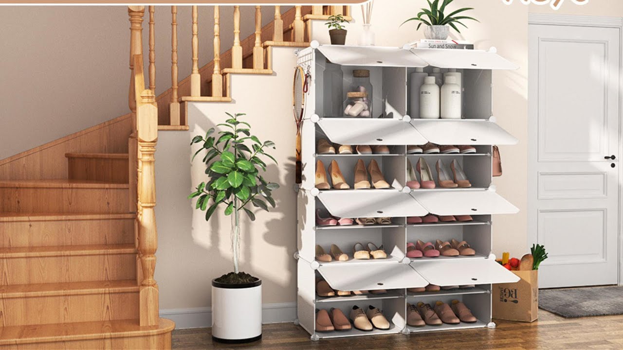 Maximize Your Space! Vicye Eight-door shoe rack for 32 pairs of shoes | Easy DIY Assembly