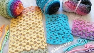 كوفيه كروشيه شال كروشيه الربيع بغرزة الياسمين الكبيره crochet simple scarf YouTube