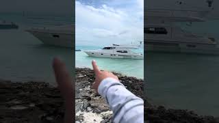 Yacht moves from rocks to shallow waters #boat #island