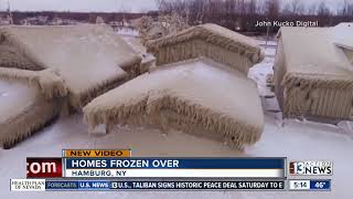 National: Video shows homes frozen over in New York