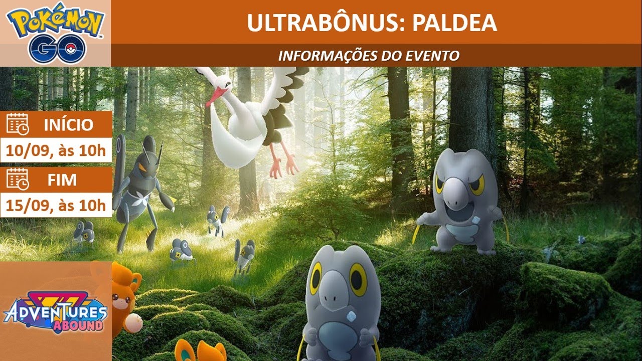 Evento Ultrabônus: Paldea no Pokémon GO, bônus estreias e mais