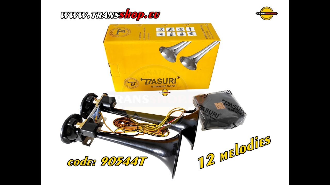 TRUCK MUSICAL AIR HORN BASURI 12 MELODIES 2 PIPES, transshop.eu, sygnał  pneumatyczny