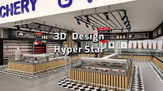 hypermarket 3d design - supermarket 3D interior design #design #3ddesign #supermarketdesign