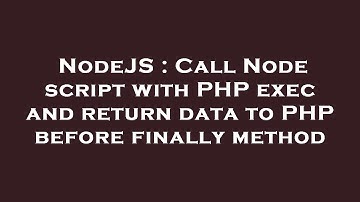 NodeJS : Call Node script with PHP exec and return data to PHP before finally method