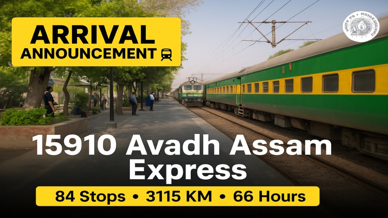 New Announcement  🚆लालगढ़ – डिब्रूगढ़ अवध असम एक्सप्रेस | दिल्लीआगमन 15909/10 Avadh Assam Express