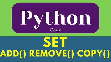 Python Set | function in set | add() remove() copy()  | sequence  | python shorts #shorts #ytshorts