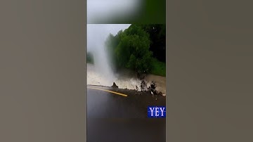 Soil Erosion Causes Section of the Road to Collapse #Flood #YesEpicYes #Disaster #AI