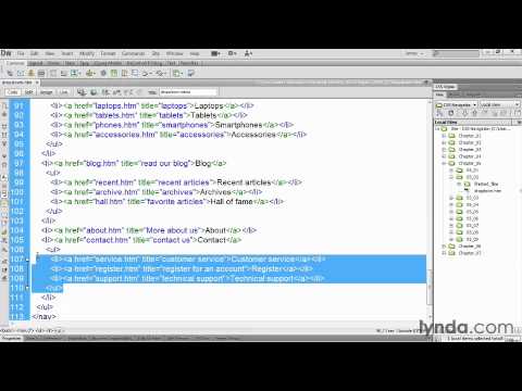 Horizontal drop down menu bar using css lynda tutorial