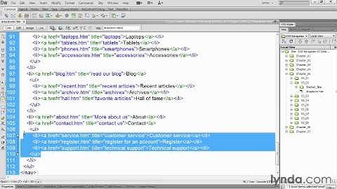 Horizontal drop down menu bar using css lynda tutorial