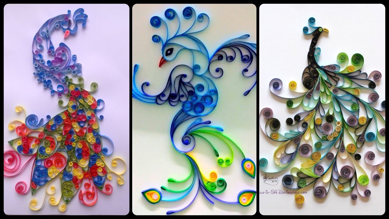 Restringir lluvia Pegajoso Guau! Artesanías de papel Quilling de pavo real legendario | Diseños de  filigrana de bricolaje | - YouTube