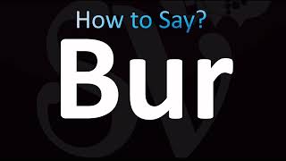 How to Pronounce Bur (CORRECTLY!)