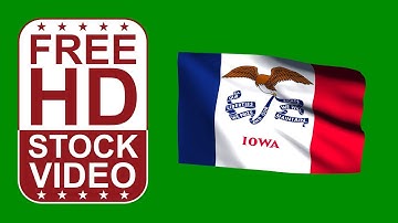 Free Stock Videos – USA Iowa State flag waving on green screen 3D animation