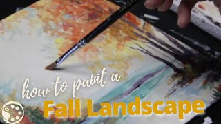 Easy Fall Landscape Painting / Acrylic Painting