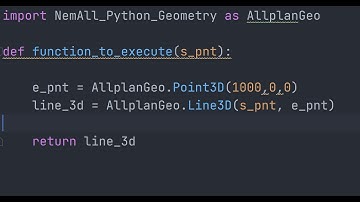 Allplan Visual Scripting - Run Python Code / Ausführen von Python-Code — Creating Line 3D