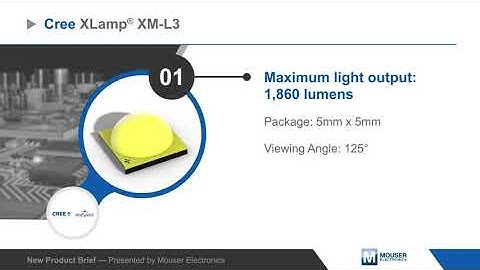 Cree XLamp® XM-L3 White LEDs — New Product Brief | Mouser Electronics