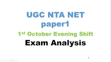 1st October 2020 UGC NTA NET paper 1 | Exam Analysis | Evening Shift