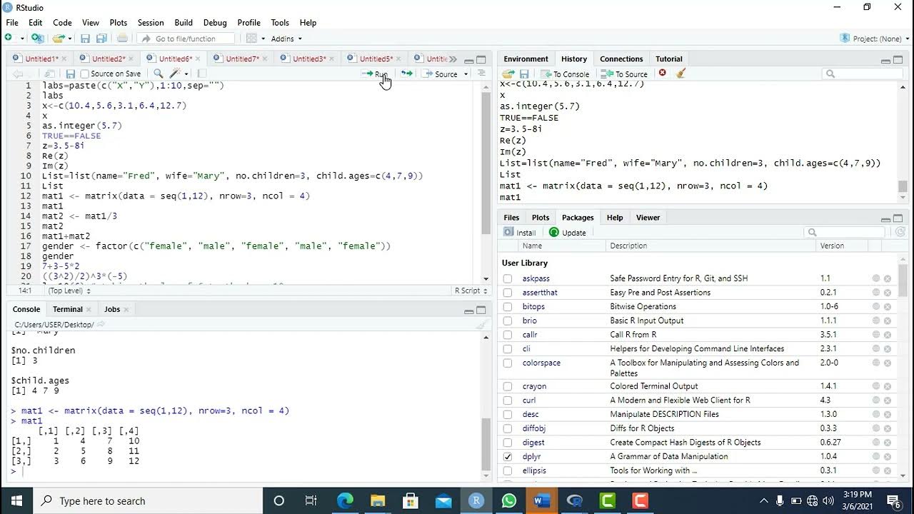 DATA TYPES AND STRUCTURES WITH R YouTube