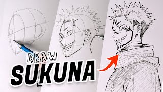 How to draw Sukuna step by step - Anime drawing