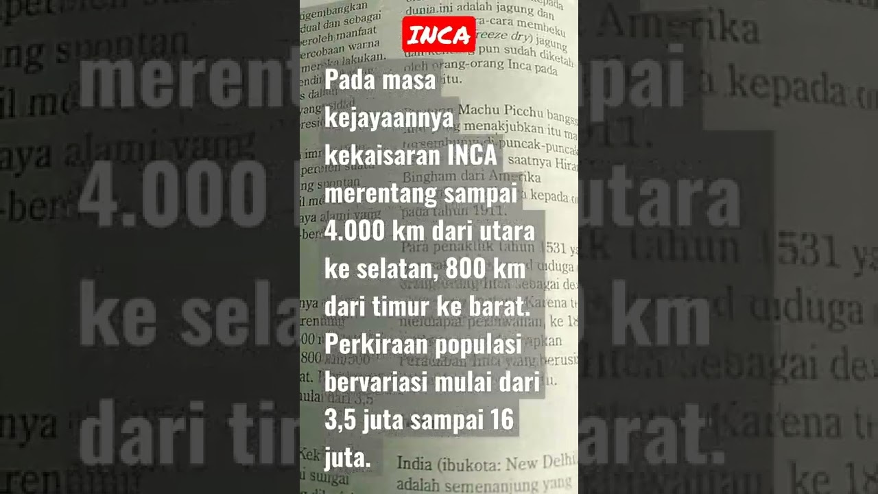 Fakta Unik Suku Inca Part 1
