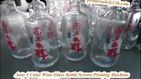 Four color wine glass bottle screen printer LED UV