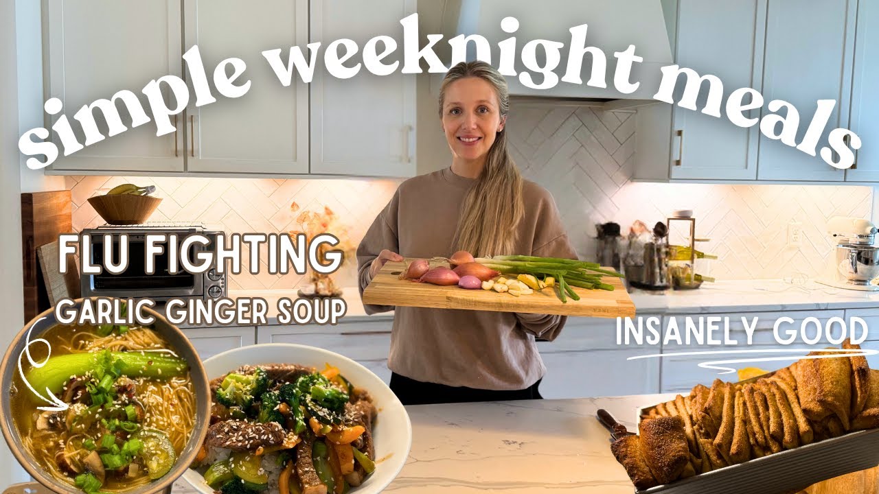 Easy Fall Dinner Ideas 🍂 | Garlic Ginger Soup, Teriyaki Stir Fry + Cinnamon Sugar Bread 🍞✨