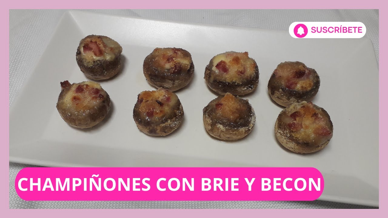 🍄 ¡Champiñones RELLENOS de BRIE y BACON! 🥓 Una combinacón muy acertada para este delicioso aperitivo