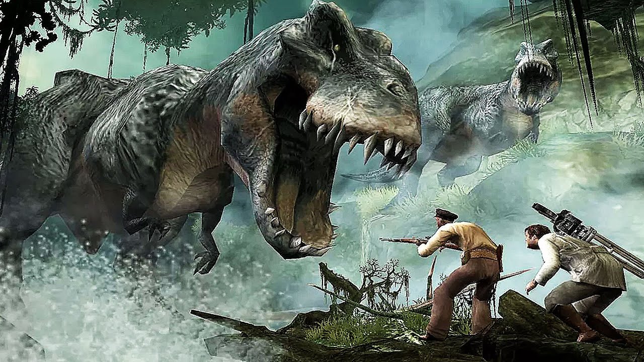 Dinosaur encounters in King Kong - YouTube