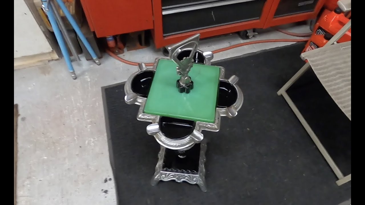 Making metal ashtrays for vintage Houze Smoking Stand Art Deco