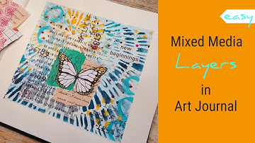Easy Mixed Media Art Journal with Acrylics, Stamps & Stencils • Beginner friendly