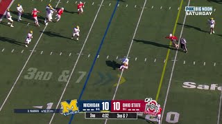 Famous Caleb Downs ACROBATIC INT vs. Michigan | Ohio State Football Wealth