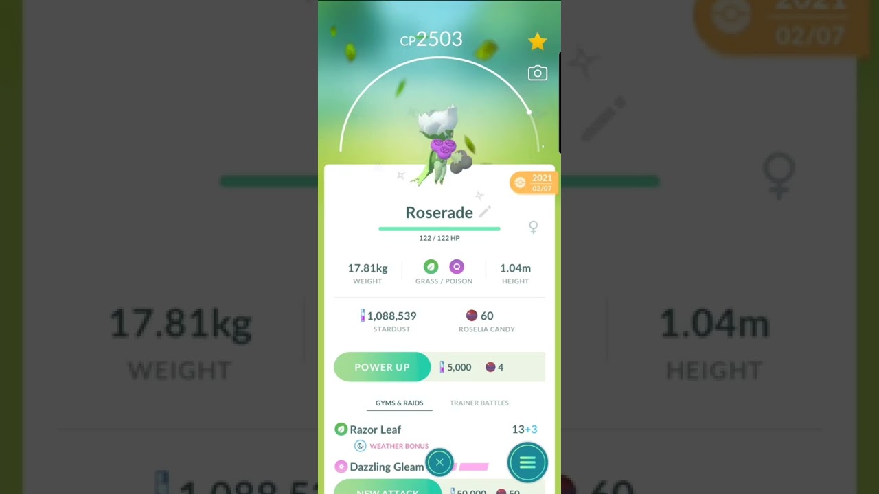 Shiny Roserade! Pokemon GO! 🌹 ✨️ 💜