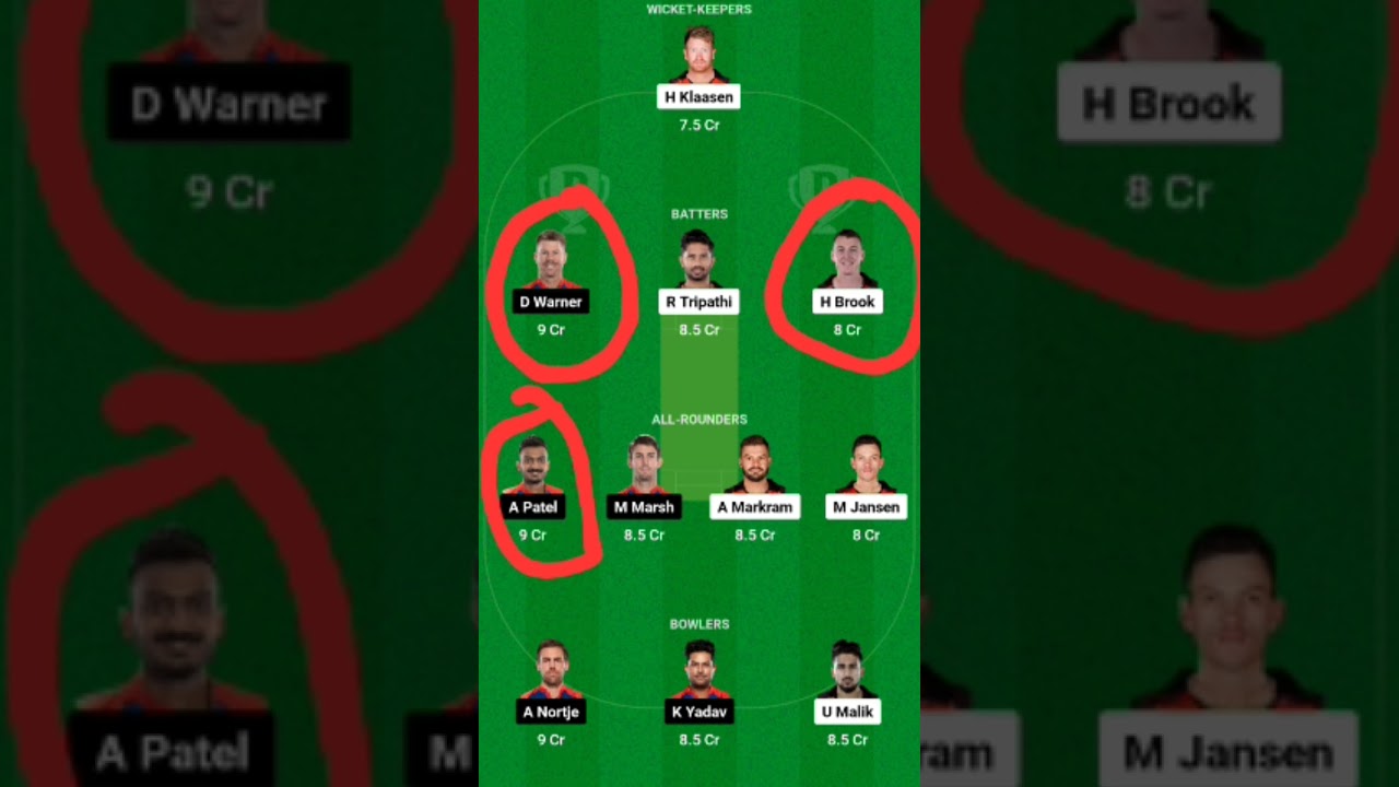 DC Vs SRH Dream11 Team|| IPL 2023 Winning Team