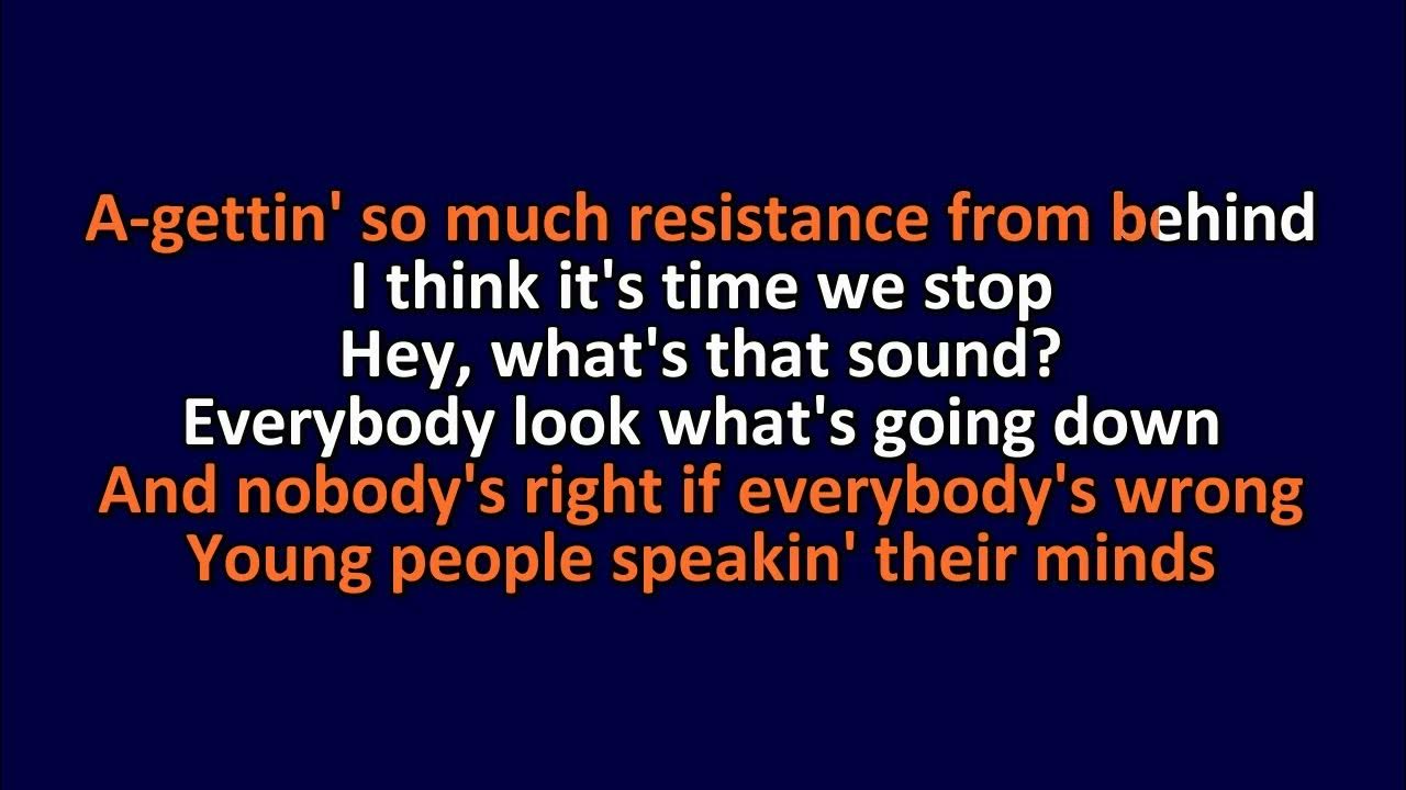 Buffalo Springfield For What It's Worth Karaoke Instrumental Lyrics